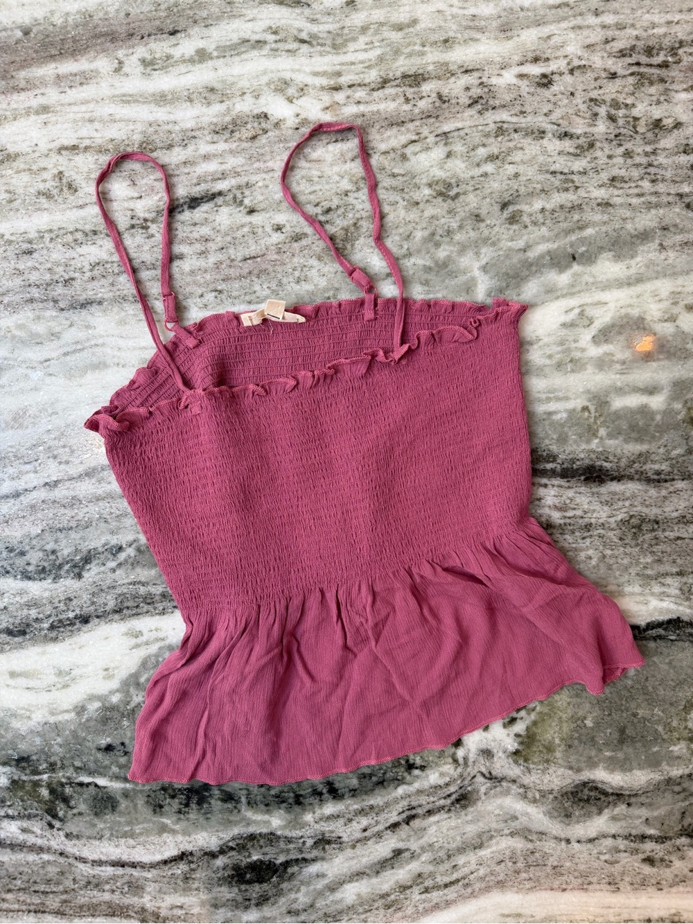 Pacsun LA Hearts Pink Ruffle Smocked Tank Top
Large